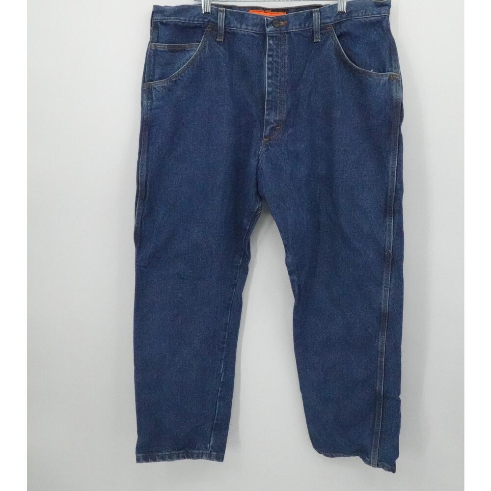 Wrangler Jeans Mens 40x30 Blue Riggs Workwear FR3W050 Flame Resistant Work - Picture 1 of 14